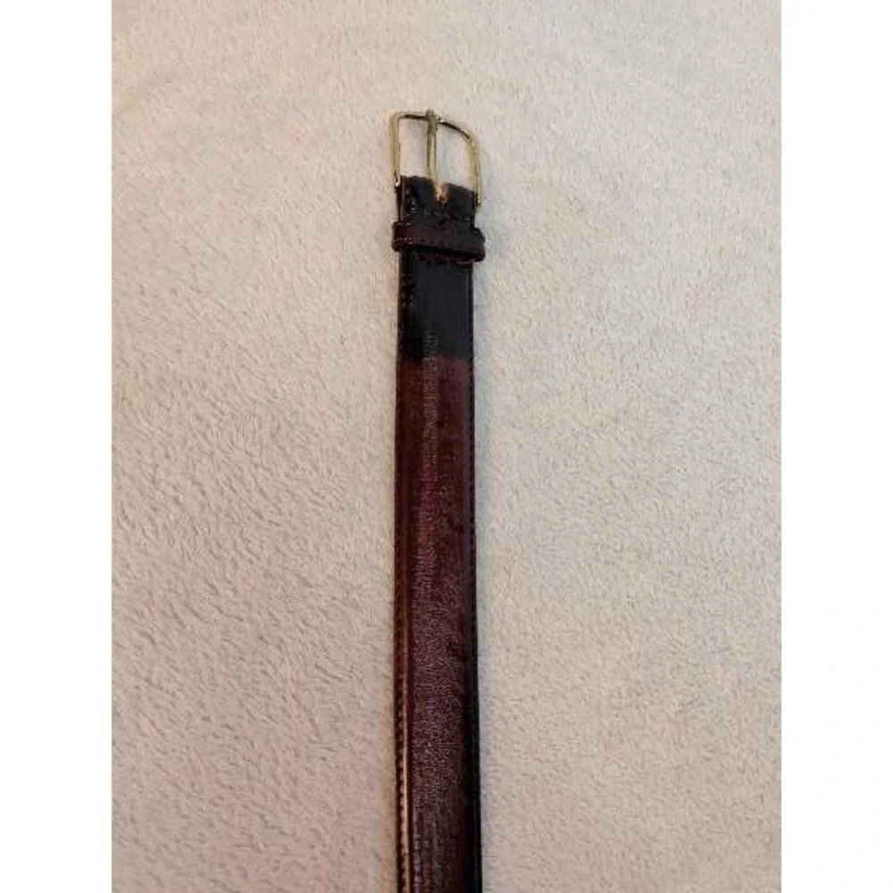 Genuine Eel Skin Belt Men's Size 40 Brown Leather Buckle Casual